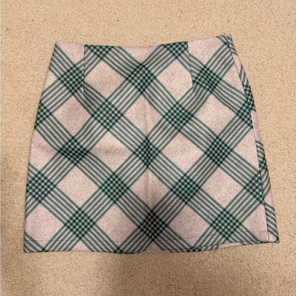 Plaid Green and Grey Women's Skirt